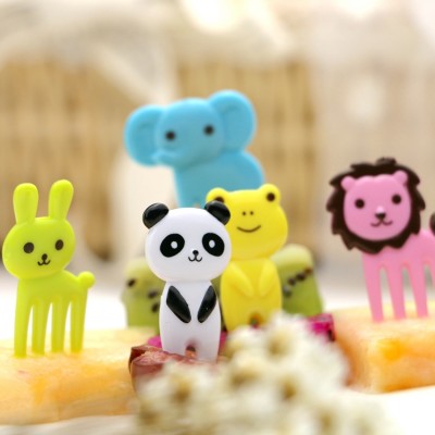 10pcs Kawaii Animal Food Fruit Picks Forks Home Party Accessory Decor Tool