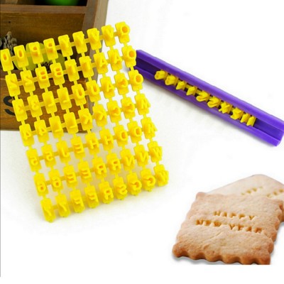 plastic letter cookie press set